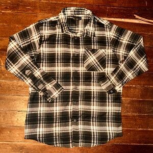 Stanley Men’s Medium Green and White Buttoned Flannel